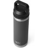 YETI Rambler 18 oz Bottle, Vacuum Insulated, Stainless Steel with Chug Cap, Black(Charcoal)