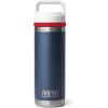YETI Rambler 18 oz Bottle, Vacuum Insulated, Stainless Steel with Chug Cap, Black(Navy/Rescue Red/White)
