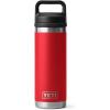 YETI Rambler 18 oz Bottle, Vacuum Insulated, Stainless Steel with Chug Cap, Black(Rescue Red)