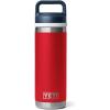 YETI Rambler 18 oz Bottle, Vacuum Insulated, Stainless Steel with Chug Cap, Black(Rescue Red/White/Navy)