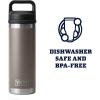 YETI Rambler 18 oz Bottle, Vacuum Insulated, Stainless Steel with Chug Cap, Black(Sharptail Taupe)
