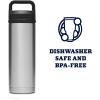 YETI Rambler 18 oz Bottle, Vacuum Insulated, Stainless Steel with Chug Cap, Black(Stainless)