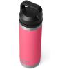 YETI Rambler 18 oz Bottle, Vacuum Insulated, Stainless Steel with Chug Cap, Black(Tropical Pink)