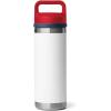 YETI Rambler 18 oz Bottle, Vacuum Insulated, Stainless Steel with Chug Cap, Black(White/Navy/Rescue Red)