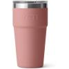 YETI Rambler 20 oz Stackable Tumbler, Stainless Steel, Vacuum Insulated with MagSlider Lid(Sandstone Pink)