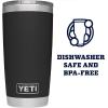 YETI Rambler 20 oz Stainless Steel Vacuum Insulated Tumbler w/MagSlider Lid(Black)