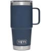 YETI Rambler 20 oz Travel Mug, Stainless Steel, Vacuum Insulated with Stronghold Lid(Navy)
