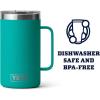 YETI Rambler 24 oz Mug, Vacuum Insulated, Stainless Steel with MagSlider Lid(Aquifer Blue)