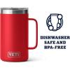 YETI Rambler 24 oz Mug, Vacuum Insulated, Stainless Steel with MagSlider Lid(Rescue Red)