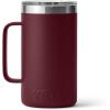 YETI Rambler 24 oz Mug, Vacuum Insulated, Stainless Steel with MagSlider Lid(Wild Vine Red)