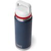 YETI Rambler 26 oz Bottle, Vacuum Insulated, Leakproof, Stainless Steel with Chug Cap(Navy/Rescue Red/White)