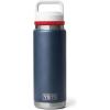 YETI Rambler 26 oz Bottle, Vacuum Insulated, Leakproof, Stainless Steel with Chug Cap(Navy/Rescue Red/White)