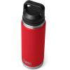 YETI Rambler 26 oz Bottle, Vacuum Insulated, Leakproof, Stainless Steel with Chug Cap(Rescue Red)