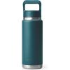 YETI Rambler 26 oz Bottle, Vacuum Insulated, Stainless Steel with Color Matching Straw Cap(Agave Teal)