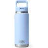 YETI Rambler 26 oz Bottle, Vacuum Insulated, Stainless Steel with Color Matching Straw Cap(Big Sky Blue)