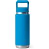 YETI Rambler 26 oz Bottle, Vacuum Insulated, Stainless Steel with Color Matching Straw Cap(Big Wave Blue)