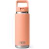 YETI Rambler 26 oz Bottle, Vacuum Insulated, Stainless Steel with Color Matching Straw Cap(Lowcountry Peach)