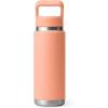 YETI Rambler 26 oz Bottle, Vacuum Insulated, Stainless Steel with Color Matching Straw Cap(Lowcountry Peach)