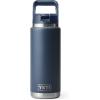 YETI Rambler 26 oz Bottle, Vacuum Insulated, Stainless Steel with Color Matching Straw Cap(Navy)