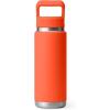 YETI Rambler 26 oz Bottle, Vacuum Insulated, Stainless Steel with Color Matching Straw Cap(Papaya)