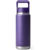 YETI Rambler 26 oz Bottle, Vacuum Insulated, Stainless Steel with Color Matching Straw Cap(Peak Purple)