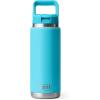 YETI Rambler 26 oz Bottle, Vacuum Insulated, Stainless Steel with Color Matching Straw Cap(Reef Blue)