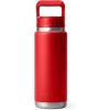 YETI Rambler 26 oz Bottle, Vacuum Insulated, Stainless Steel with Color Matching Straw Cap(Rescue Red)