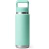 YETI Rambler 26 oz Bottle, Vacuum Insulated, Stainless Steel with Color Matching Straw Cap(Seafoam)