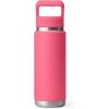 YETI Rambler 26 oz Bottle, Vacuum Insulated, Stainless Steel with Color Matching Straw Cap(Tropical Pink)