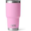 YETI Rambler 30 oz Stainless Steel Vacuum Insulated Tumbler w/MagSlider Lid, Navy(Power Pink)