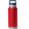 YETI Rambler 36 oz Bottle, Vacuum Insulated, Leakproof, Stainless Steel with Chug Cap(Rescue Red/White/Navy)