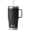 YETI Rambler 42 oz Tumbler with Handle and Straw Lid, Travel Mug Water Tumbler, Vacuum Insulated Cup with Handle, Stainless Steel, Cherry Blossom – Textured(Black)