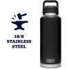 YETI Rambler 46 oz Bottle, Vacuum Insulated, Leakproof, Stainless Steel with Chug Cap(Black)
