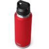 YETI Rambler 46 oz Bottle, Vacuum Insulated, Leakproof, Stainless Steel with Chug Cap(Rescue Red)