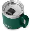 YETI Rambler 14 oz Ceramic Lined Stackable Mug, Vacuum Insulated, Stainless Steel with MagSlider Lid, Seafoam(Black Forest Green)
