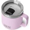 YETI Rambler 14 oz Ceramic Lined Stackable Mug, Vacuum Insulated, Stainless Steel with MagSlider Lid, Seafoam(Cherry Blossom)
