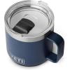 YETI Rambler 14 oz Ceramic Lined Stackable Mug, Vacuum Insulated, Stainless Steel with MagSlider Lid, Seafoam(Navy)