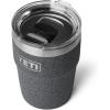 YETI Rambler 16 oz Stackable Tumbler, Vacuum Insulated, Stainless Steel with MagSlider Lid(Black Stone-Textured)