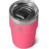 YETI Rambler 16 oz Stackable Tumbler, Vacuum Insulated, Stainless Steel with MagSlider Lid(Tropical Pink)