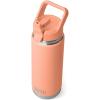 YETI Rambler 26 oz Bottle, Vacuum Insulated, Stainless Steel with Color Matching Straw Cap(Lowcountry Peach)