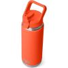 YETI Rambler 26 oz Bottle, Vacuum Insulated, Stainless Steel with Color Matching Straw Cap(Papaya)