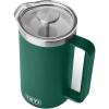 YETI Rambler 34 oz. French Press Coffee Maker, Rescue Red(Black Forest Green)