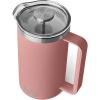 YETI Rambler 34 oz. French Press Coffee Maker, Rescue Red(Sandstone Pink)