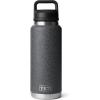 YETI Rambler 36 oz Bottle, Vacuum Insulated, Leakproof, Stainless Steel with Chug Cap(Black Stone-Textured)