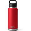YETI Rambler 36 oz Bottle, Vacuum Insulated, Leakproof, Stainless Steel with Chug Cap(Rescue Red)