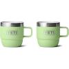 YETI Rambler 6 oz Stackable Mug, Stainless Steel, Vacuum Insulated Espresso/Coffee Mug, 2 Pack(Key Lime)
