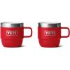 YETI Rambler 6 oz Stackable Mug, Stainless Steel, Vacuum Insulated Espresso/Coffee Mug, 2 Pack(Rescue Red)