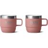 YETI Rambler 6 oz Stackable Mug, Stainless Steel, Vacuum Insulated Espresso/Coffee Mug, 2 Pack(Sandstone Pink)