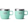 YETI Rambler 6 oz Stackable Mug, Stainless Steel, Vacuum Insulated Espresso/Coffee Mug, 2 Pack(Seafoam)