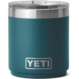 YETI Rambler 10 oz Stackable Lowball 2.0, Vacuum Insulated, Stainless Steel with MagSlider Lid, Black Stone(Agave Teal)